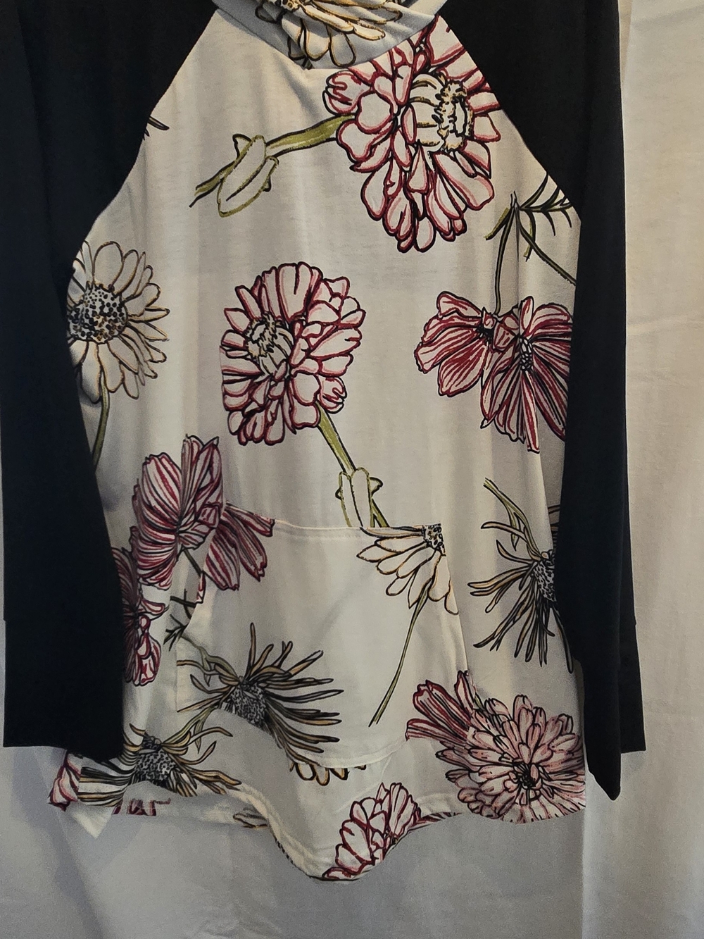 LuLaRoe Black, Cream, Yellow Floral Hoodie